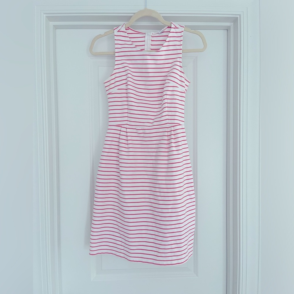 Pink and white striped dress